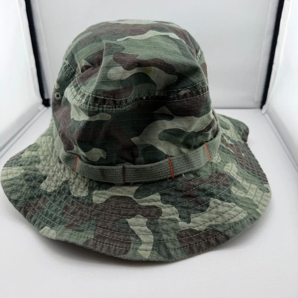 The Childrens Place Boys Camo Bucket Hat Green Ripstop Sun Hat Size L/G 10+